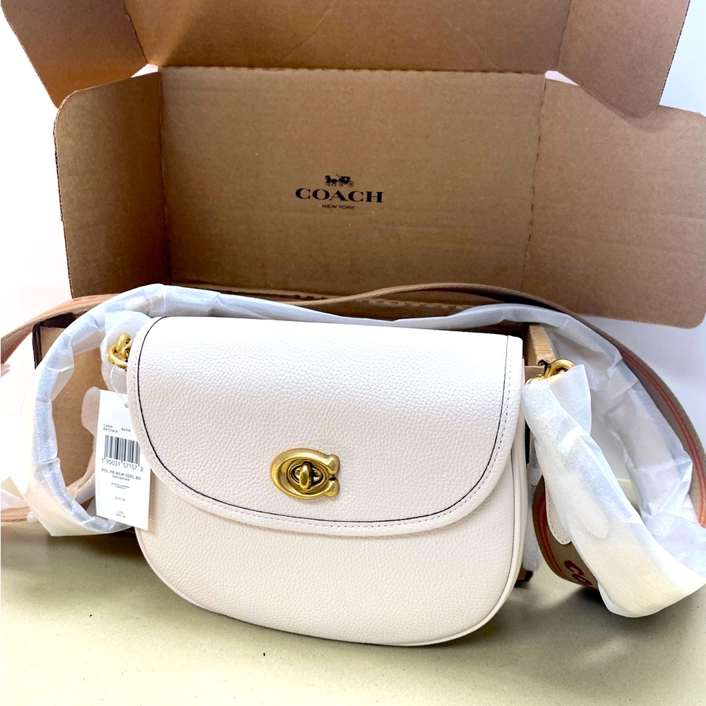 Coach Willow Polished Leather Saddle Crossbody Bag